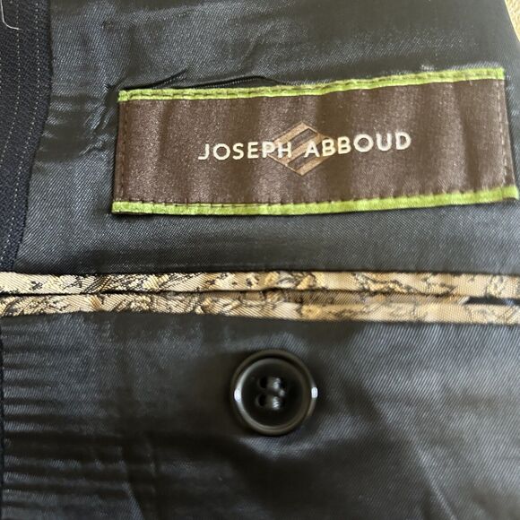 Joseph Abboud Super 120's Black 2 PC Suit 44L/W38 100% Wool USA Made Pant 38x30 - Picture 7 of 13